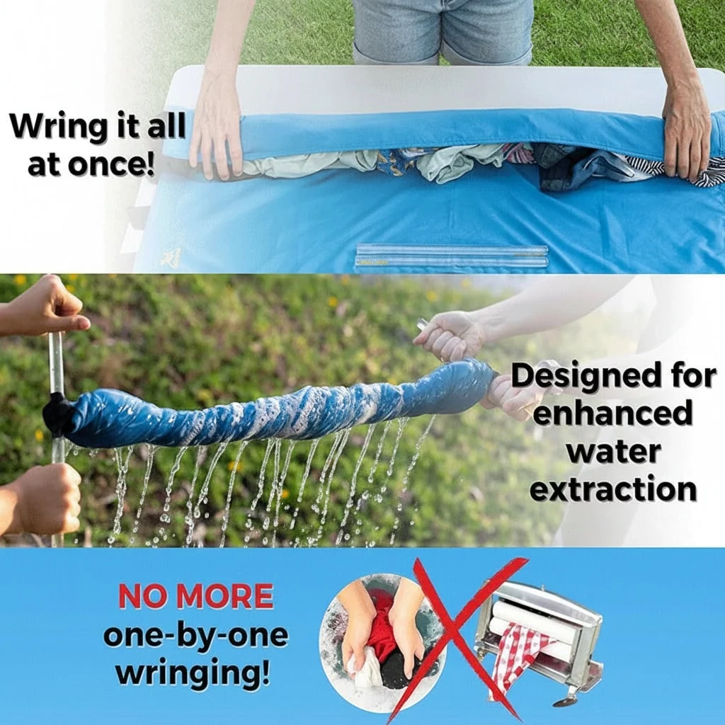 Portable Manual Clothes Wringer Efficient Laundry Water Removal - Image 2